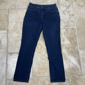 NYDJ Dark Blue Wash Cotton Stretch Pocket Bootcut Denim Pants Jeans Sz 10